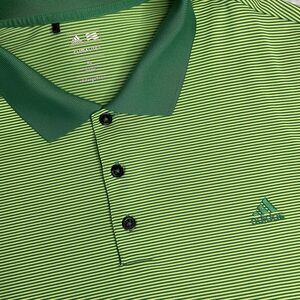 Adidas Golf Men's Climalite‎ Short Sleeve Green Striped XL Polo Shirt